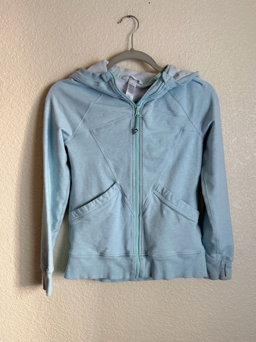 Ivivva by Lululemon Girls Scuba Hoodie Full Zip Sweatshirt 12 Aqua